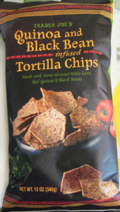 Trader Joe's gluten-free quionoa and black bean infused tortilla chips