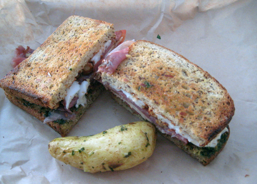 mendocino farms - prosciutto & free range chicken sandwich
