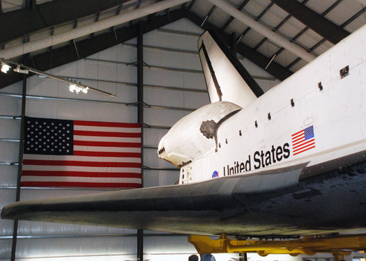 Endeavor's 'holding spot' until it's new wing is built, allowing spectators to view it vertically and peeking inside. 