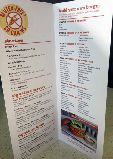 the counter - gluten free menu