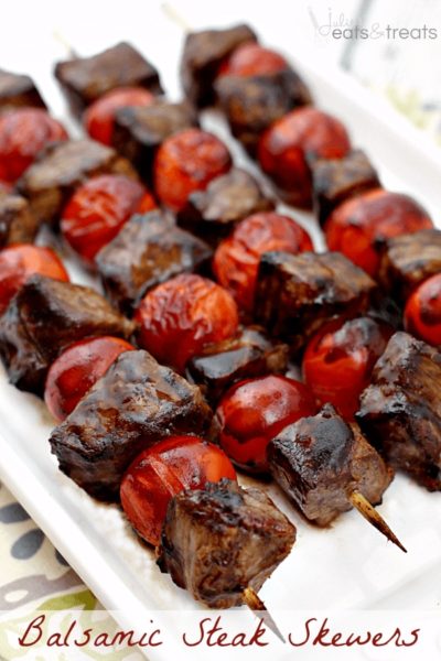 Balsamic Steak Skewers (www.julieseatsandtreats.com)