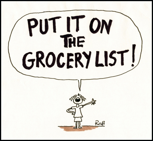 Grocery List Cartoon by Rob
