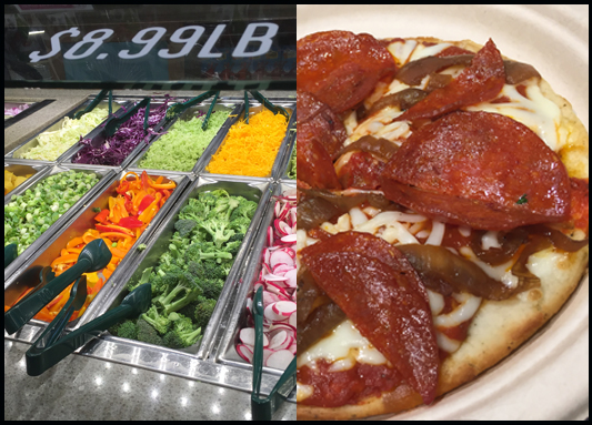 A little organic salad lunch buffet & a little gluten-free pizza make a great lunch treat.