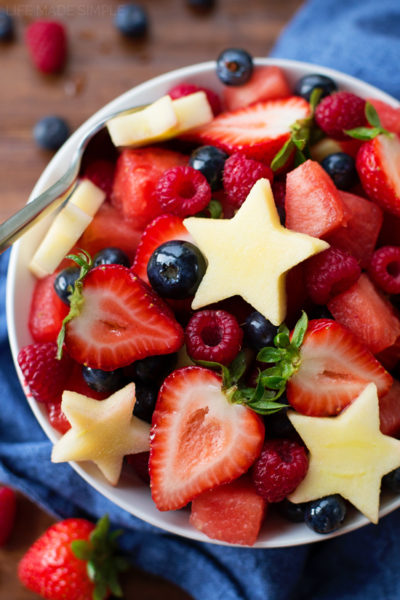 Red, White & Blue Fruit Salad (www.lifemadesimplebakes.com)