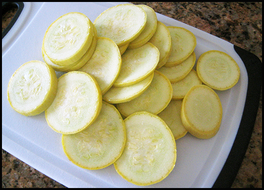 Local Farmers Markets sell delicious zucchini and squash - keep it colorful using both green and yellow