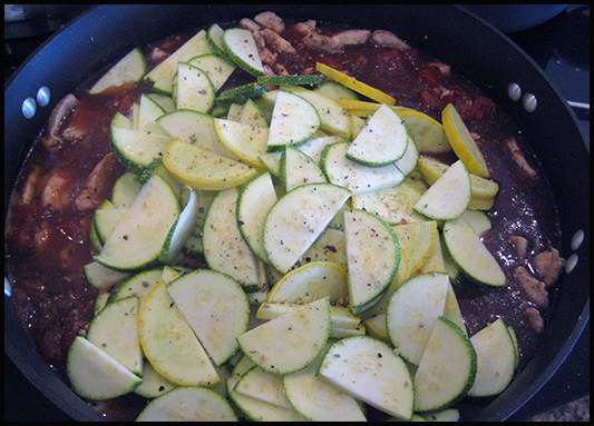 Mediterranean Chicken Gluten-free Pasta - Zucchini on chicken