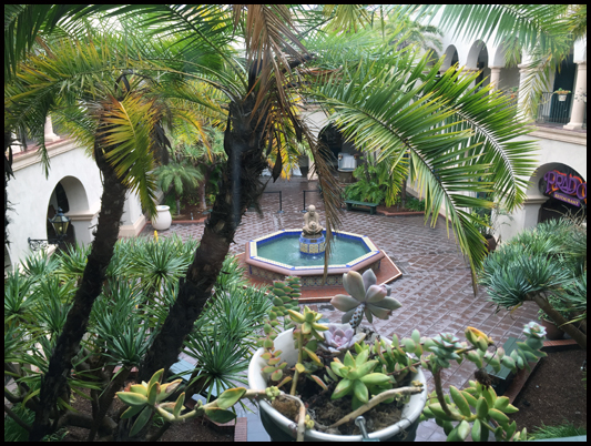View of the courtyard inside the House of Hospitality