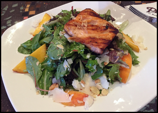 Farmer's Mix Salad with grilled salmon
