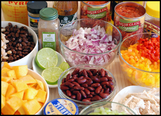 Gluten-free Butternut Squash Chicken Chili Ingredients