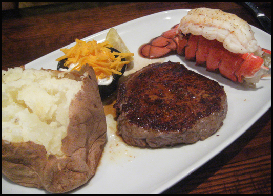 Longhorn Steakhouse Steak, Lobster, Potatoes