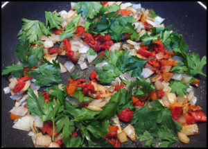 Chopped parsley, onion, bell pepper