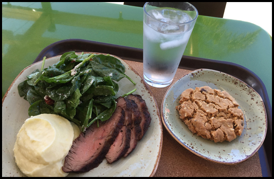 Tender Greens Backyard Steak Plate w/ cookie gluten free