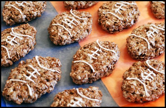 Gluten-free football crispy treats